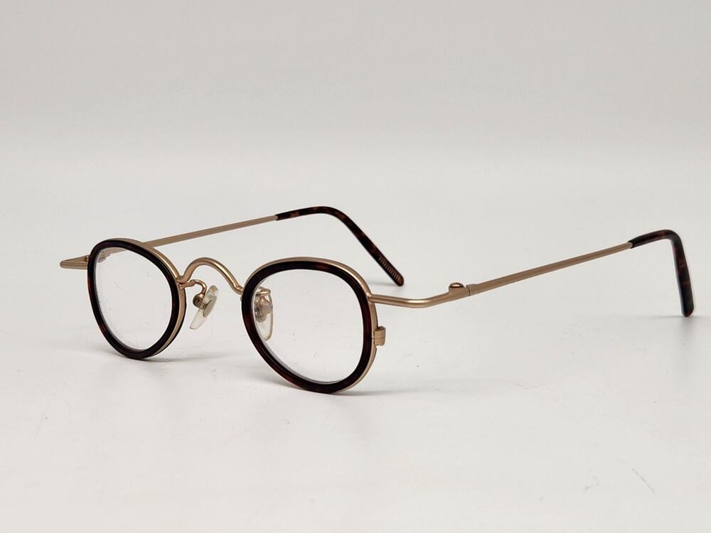 Vintage Oval Eyeglass Frames Tortoiseshell Gold Tone Metal Unmarked Retro